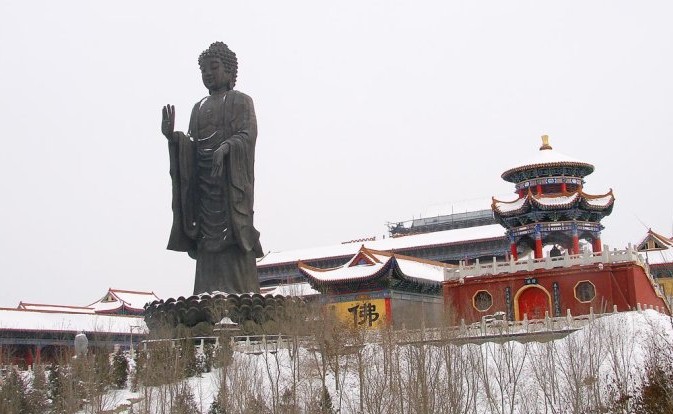 红光山大佛寺 雪地徒步