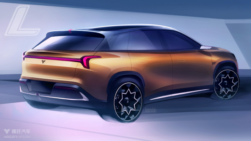 哪吒全新车型内饰首曝 家用增程suv搭载双联巨屏(2)966.png