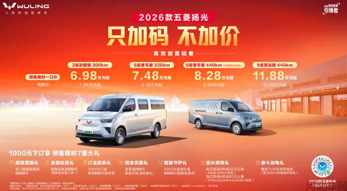 只加码不加价,2026款五菱扬光限时一口价6.98万起焕新预售!1