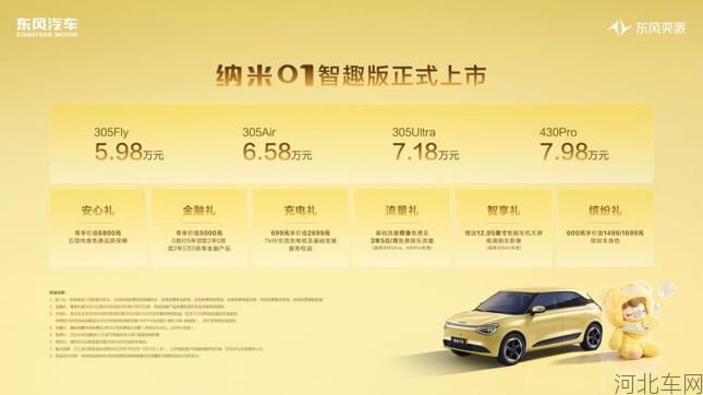 元气黄新车色来袭！东风奕派纳米01智趣版上市，官方指导价5.98万元起